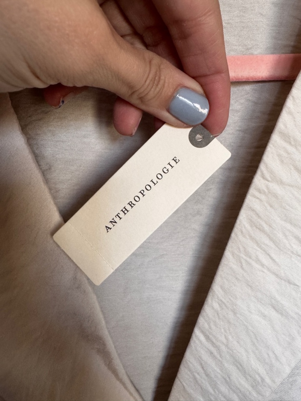 Anthropologie Cream Woven V-Neck Collar Long-Sleeve Top - Picture 5 of 11